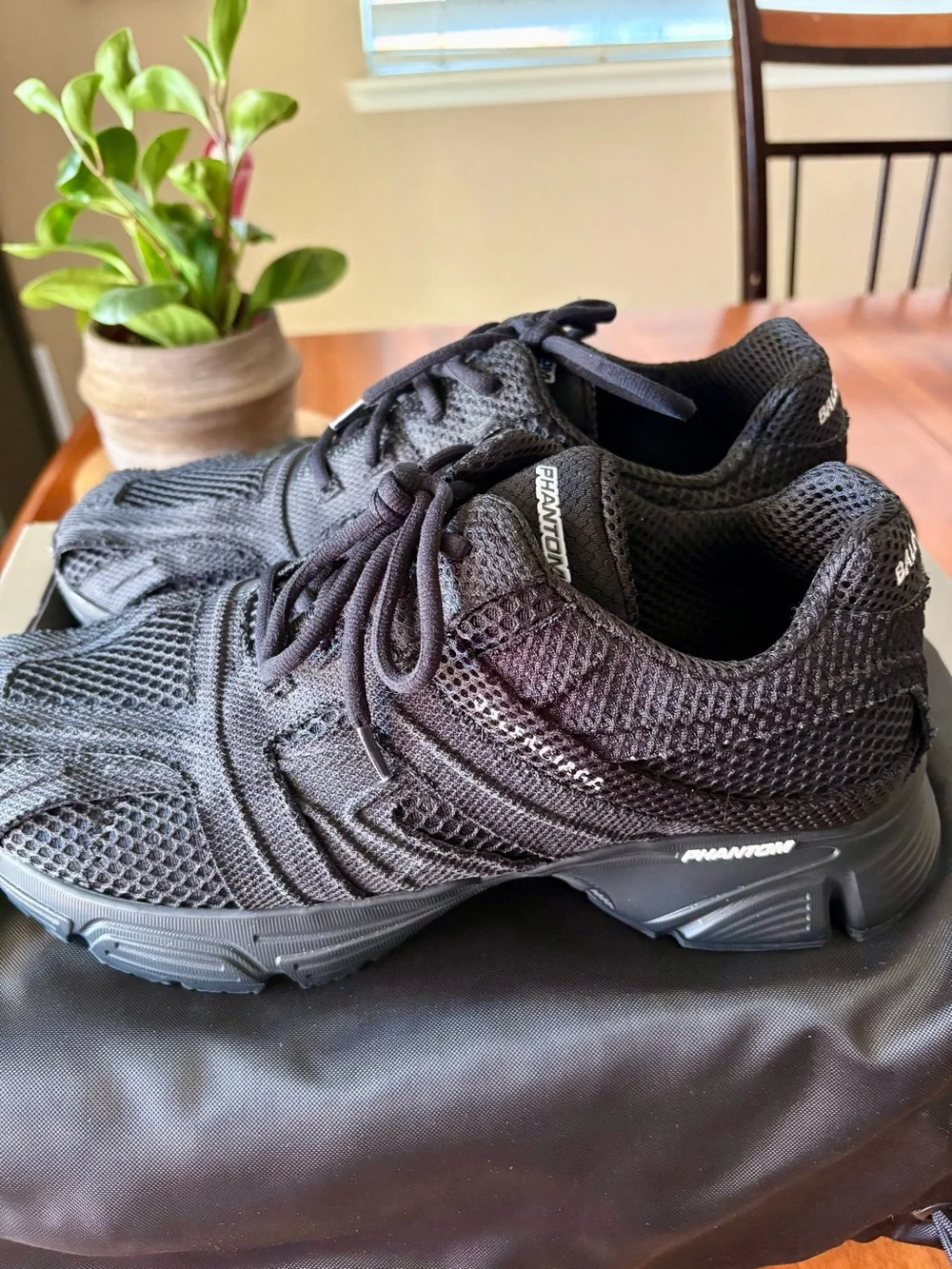 Balenciaga Men's Black Mesh Athletic Sneakers